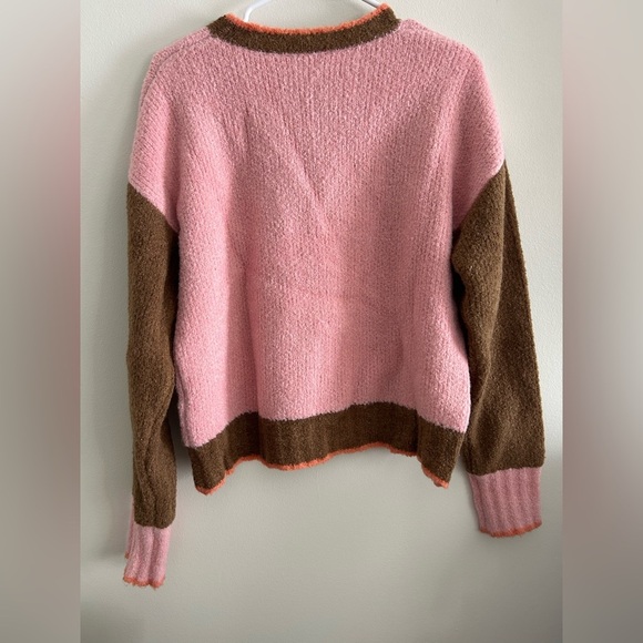 THML Pink and Brown Crew Neck Sweater - Picture 4 of 6